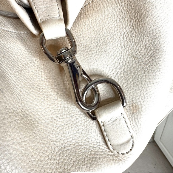 Dooney & Bourke Pebbled Leather Shoulder Hobo Bag Medium Cream - Picture 12 of 14